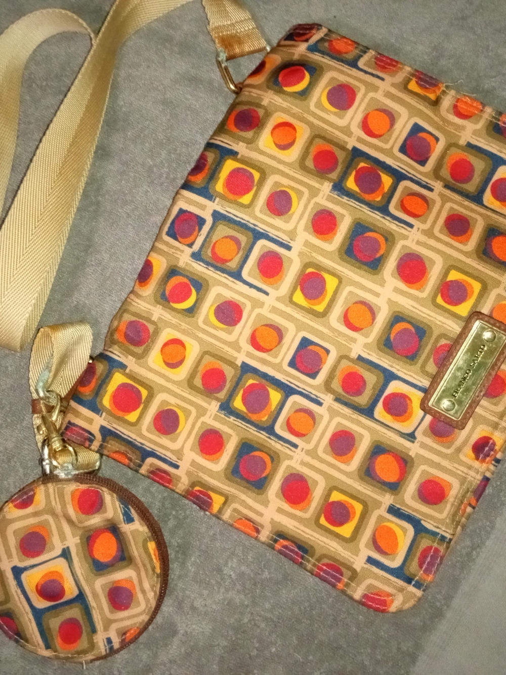 Franco Sarto Multicolor Geometric Crossbody Bag with Coin Pouch